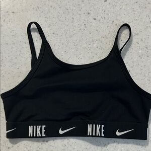 Nike Black Sports Bra with White Logo Band